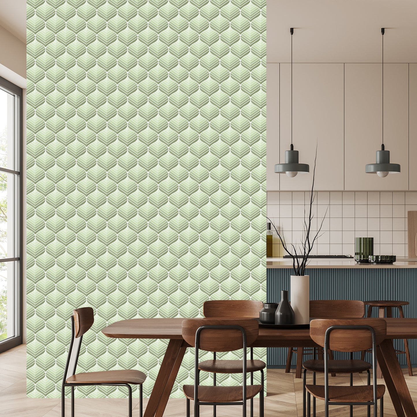 Wallpaper Green Retro Patterns