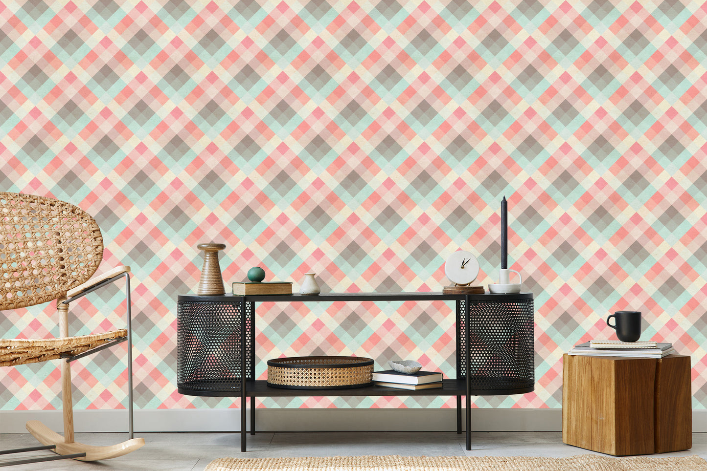 Wallpaper Diamonds In Retro Style