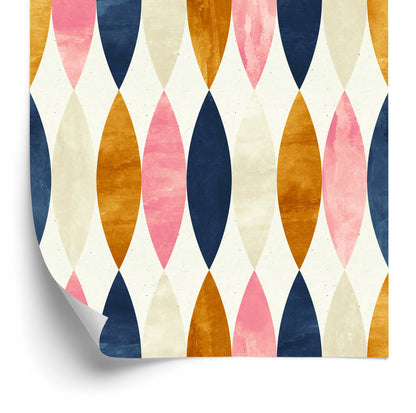 Wallpaper Retro Patterns In Pastel Colors