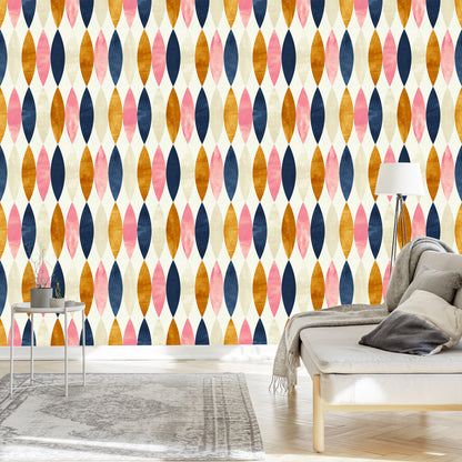 Wallpaper Retro Patterns In Pastel Colors