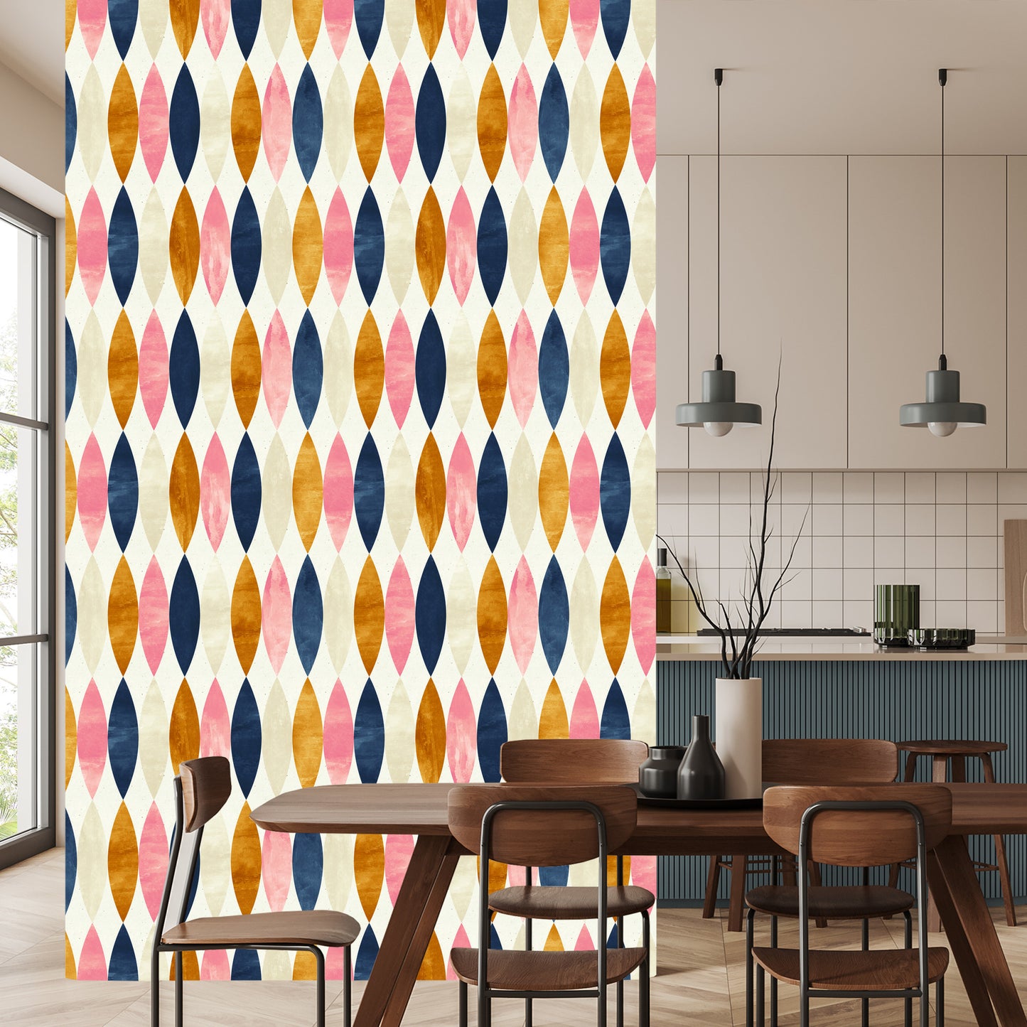 Wallpaper Retro Patterns In Pastel Colors