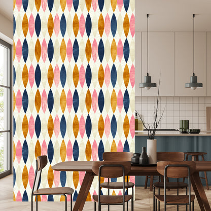 Wallpaper Retro Patterns In Pastel Colors
