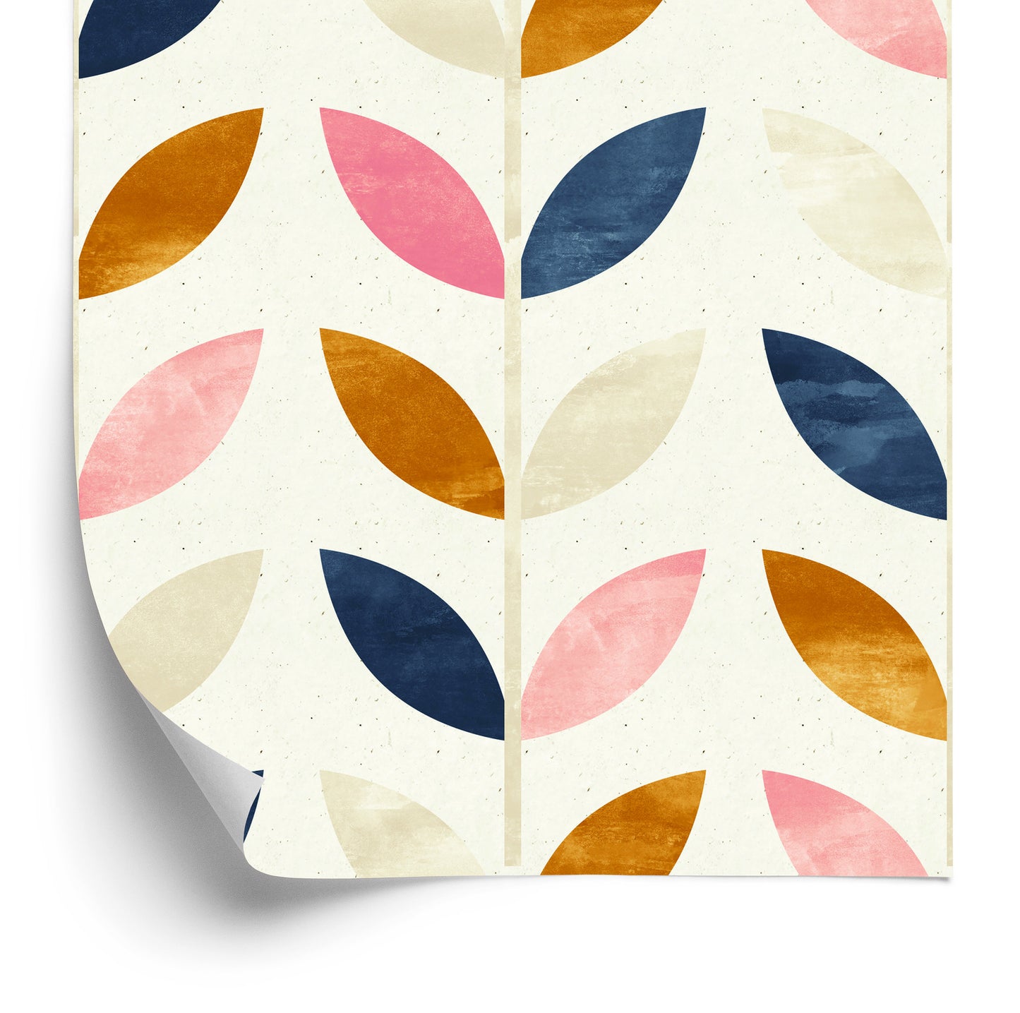 Wallpaper Painted Leaves In Retro Style