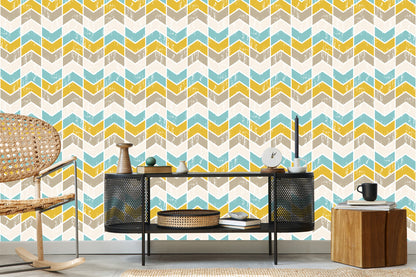 Wallpaper Colorful Retro Geometric Patterns