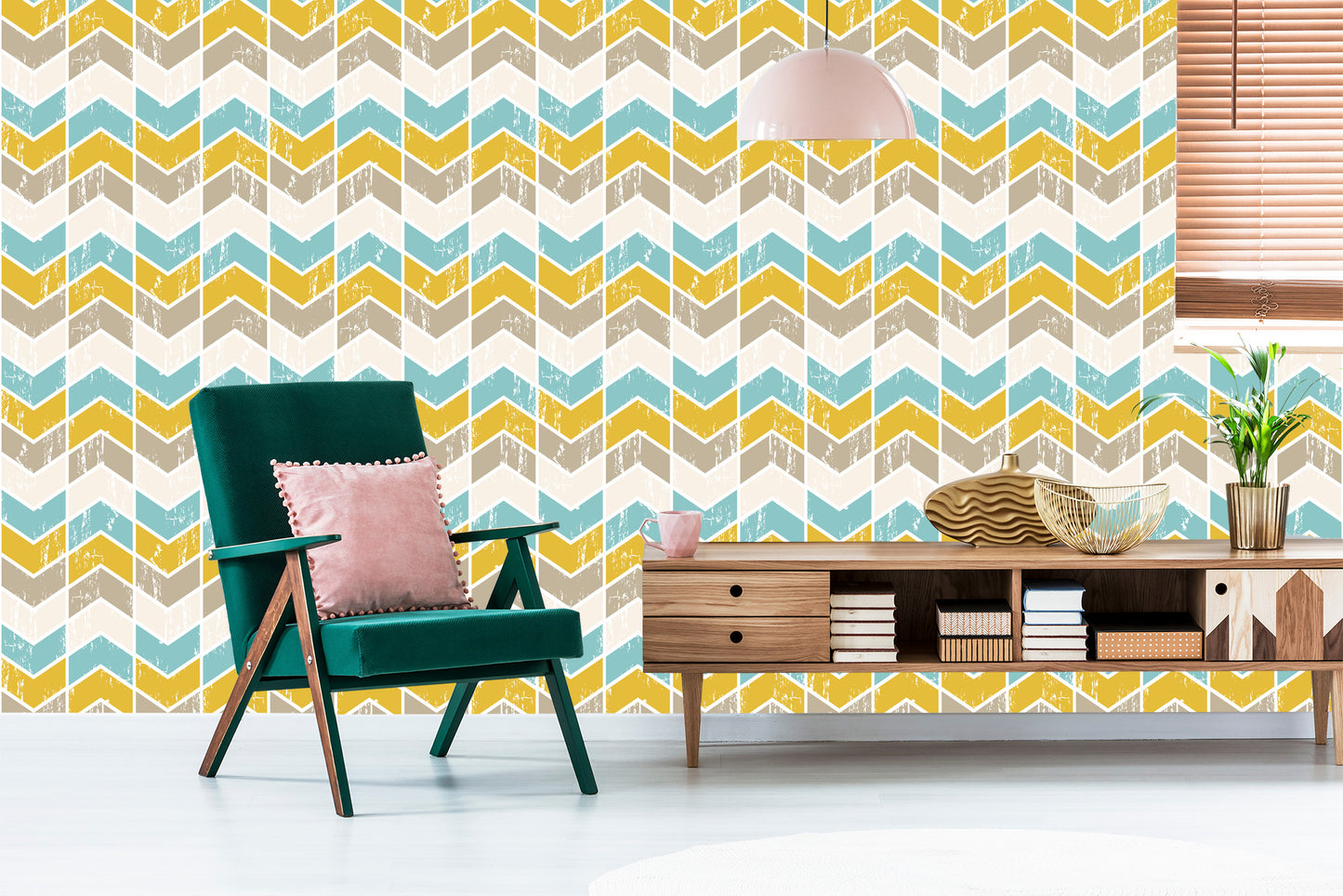 Wallpaper Colorful Retro Geometric Patterns