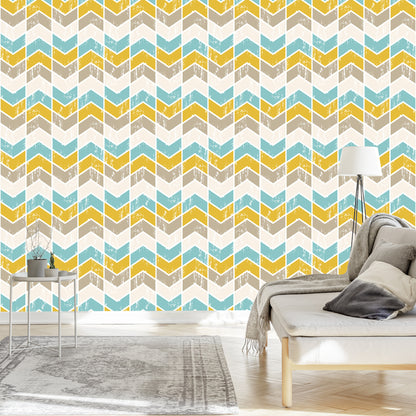 Wallpaper Colorful Retro Geometric Patterns