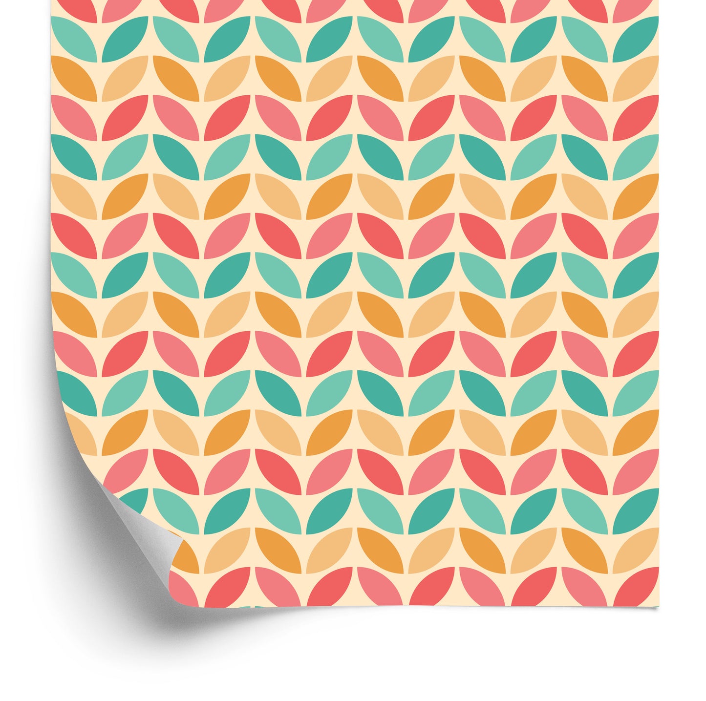 Wallpaper Colorful Leaves In Retro Style