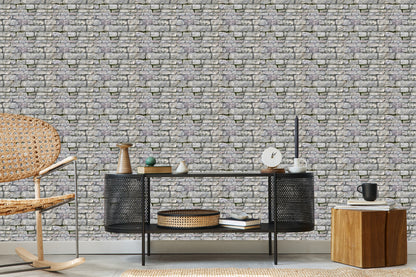 Wallpaper Old Brick In Shades Of Gray