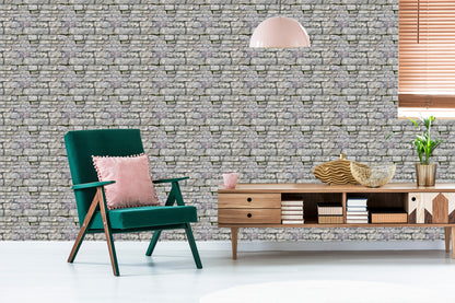 Wallpaper Old Brick In Shades Of Gray