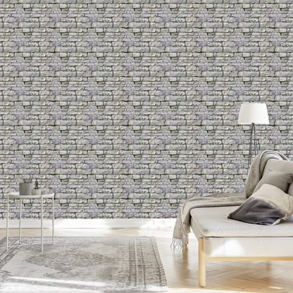 Wallpaper Old Brick In Shades Of Gray