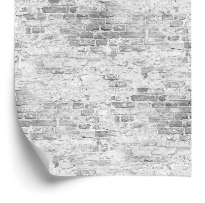 Wallpaper Old Brick Wall In Shades Of Gray