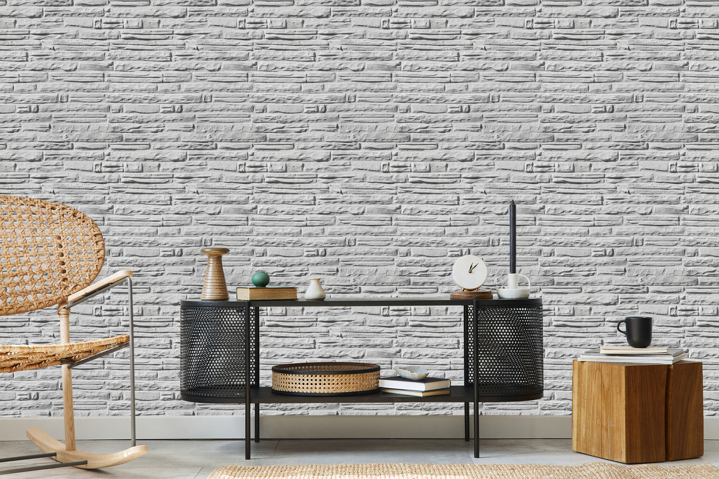 Wallpaper Bright Brick - 3D Effect