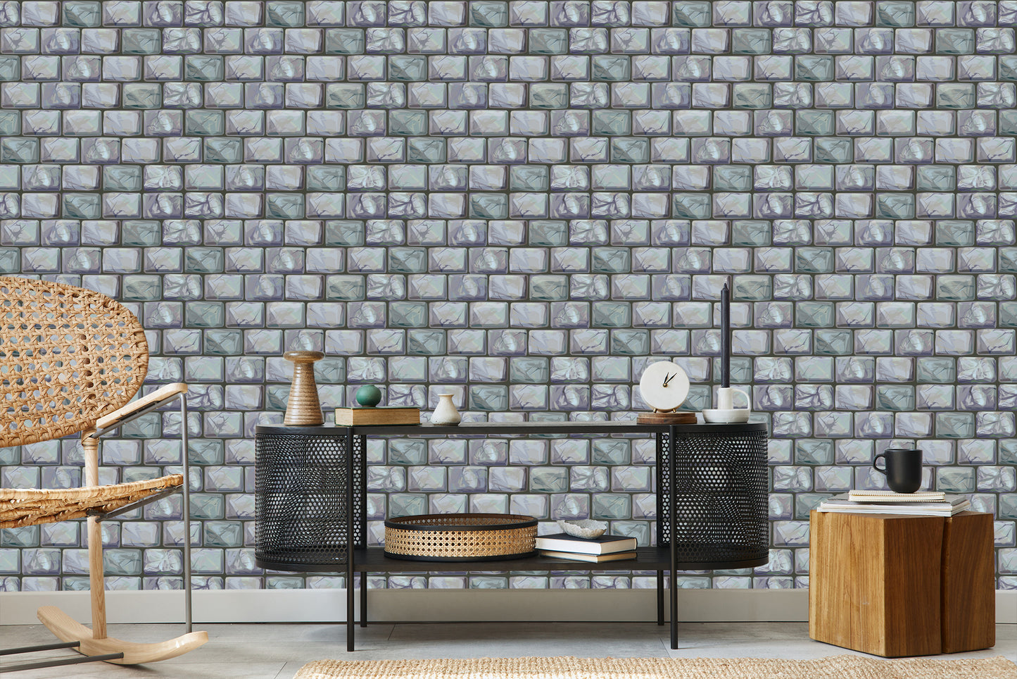 Wallpaper Multicolored Bricks
