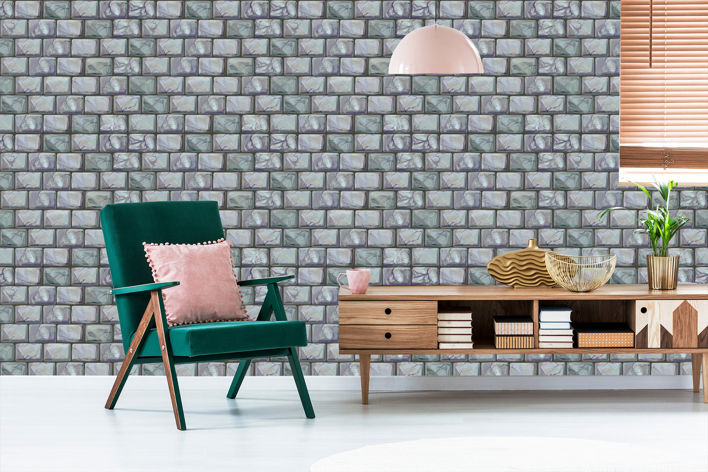 Wallpaper Multicolored Bricks