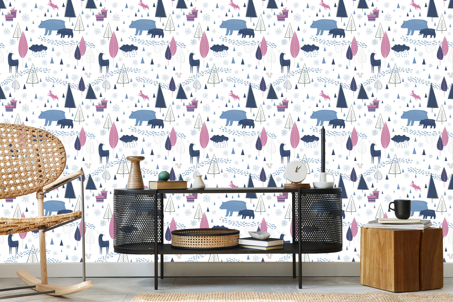 Wallpaper Animals Scandinavian Style Children's Room