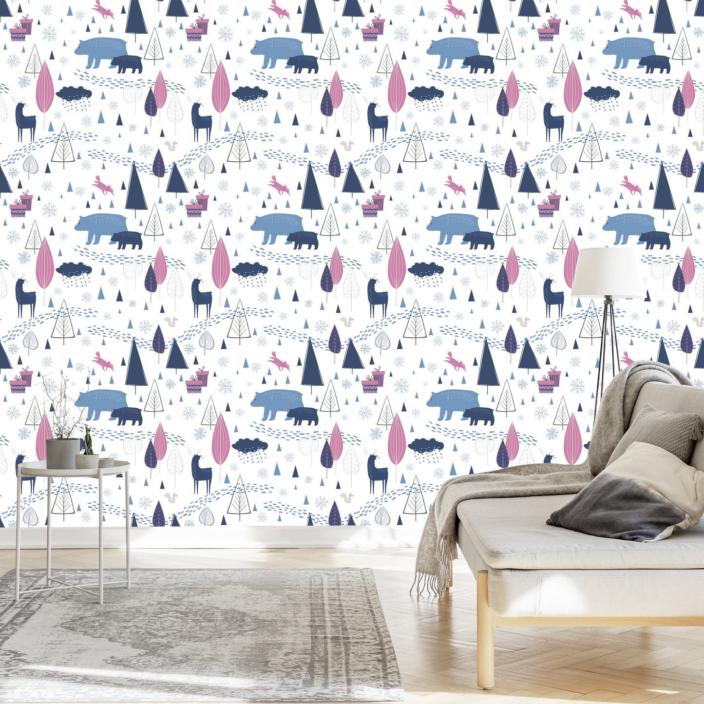 Wallpaper Animals Scandinavian Style Children's Room
