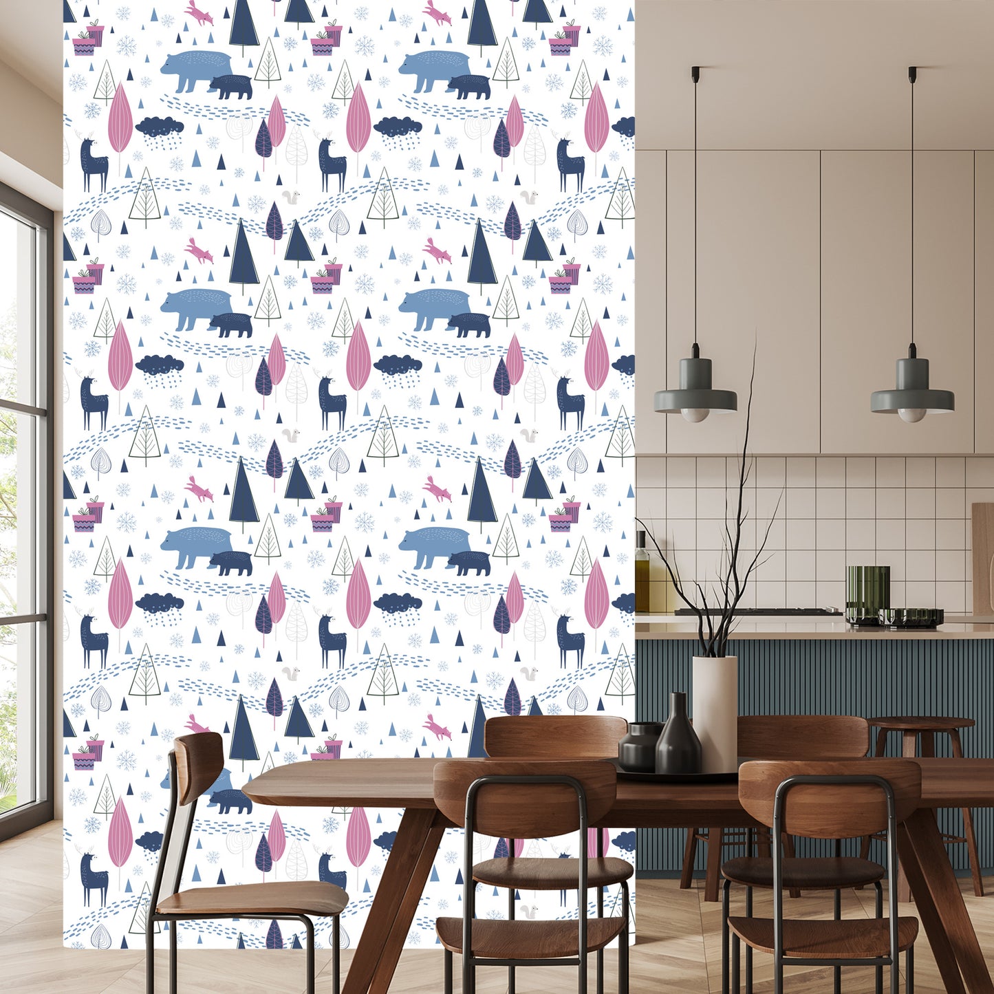 Wallpaper Animals Scandinavian Style Children's Room