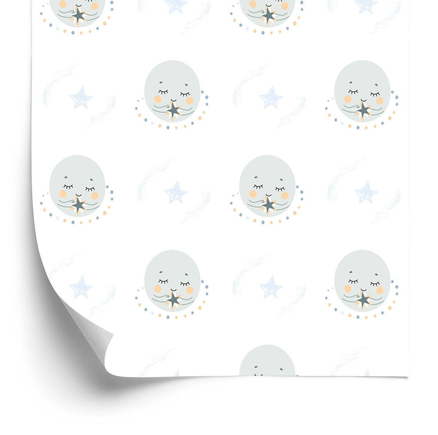 Wallpaper For Children Moons In The Scandinavian Style