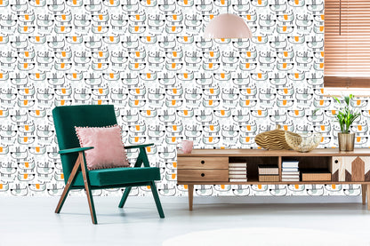 Wallpaper For Children, Dogs In The Scandinavian Style
