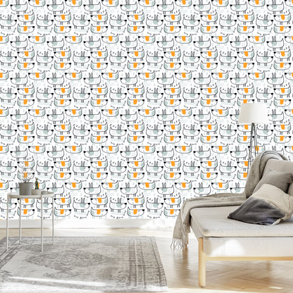 Wallpaper For Children, Dogs In The Scandinavian Style