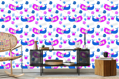 Wallpaper Mermaids For Children In The Scandinavian Style