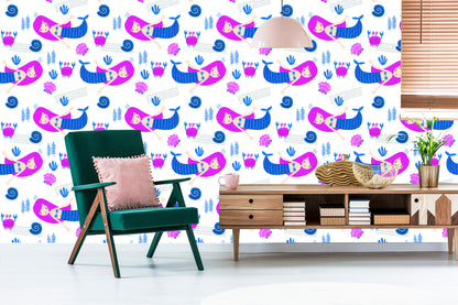 Wallpaper Mermaids For Children In The Scandinavian Style