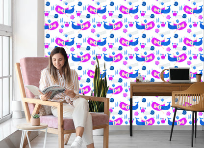 Wallpaper Mermaids For Children In The Scandinavian Style