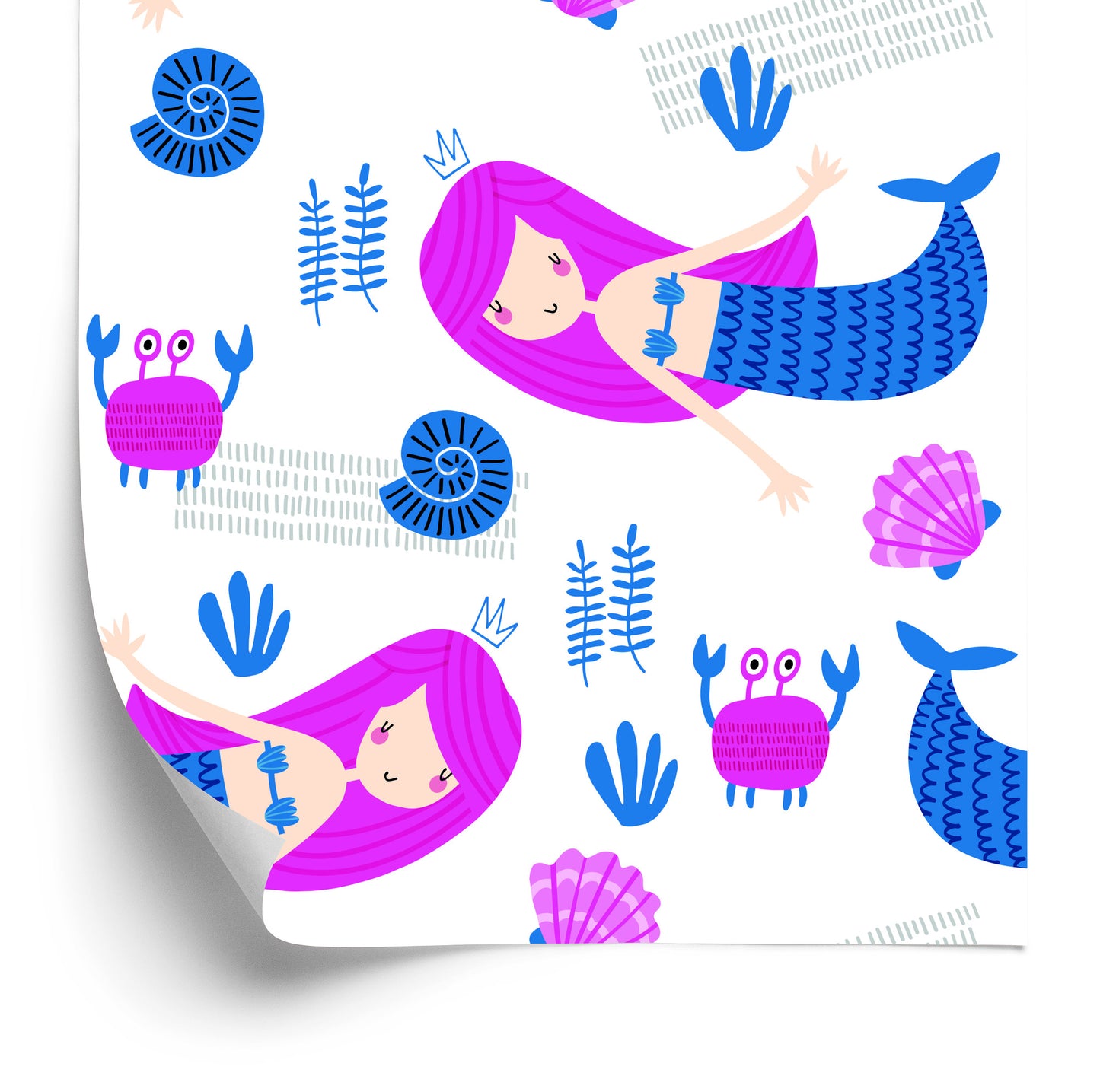 Wallpaper Mermaids For Children In The Scandinavian Style