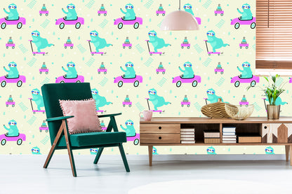 Wallpaper For Children - Sloths In The Scandinavian Style