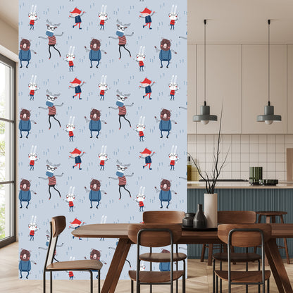 Wallpaper For Children. Animals. Notes. Scandinavian Style