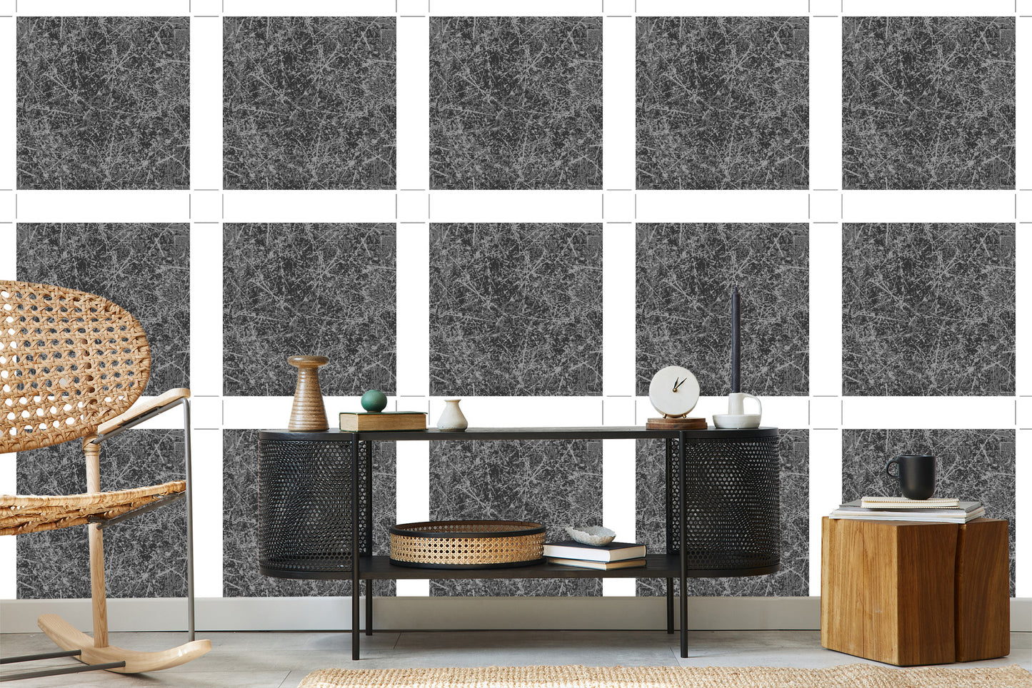 Wallpaper Gray Scratched Concrete