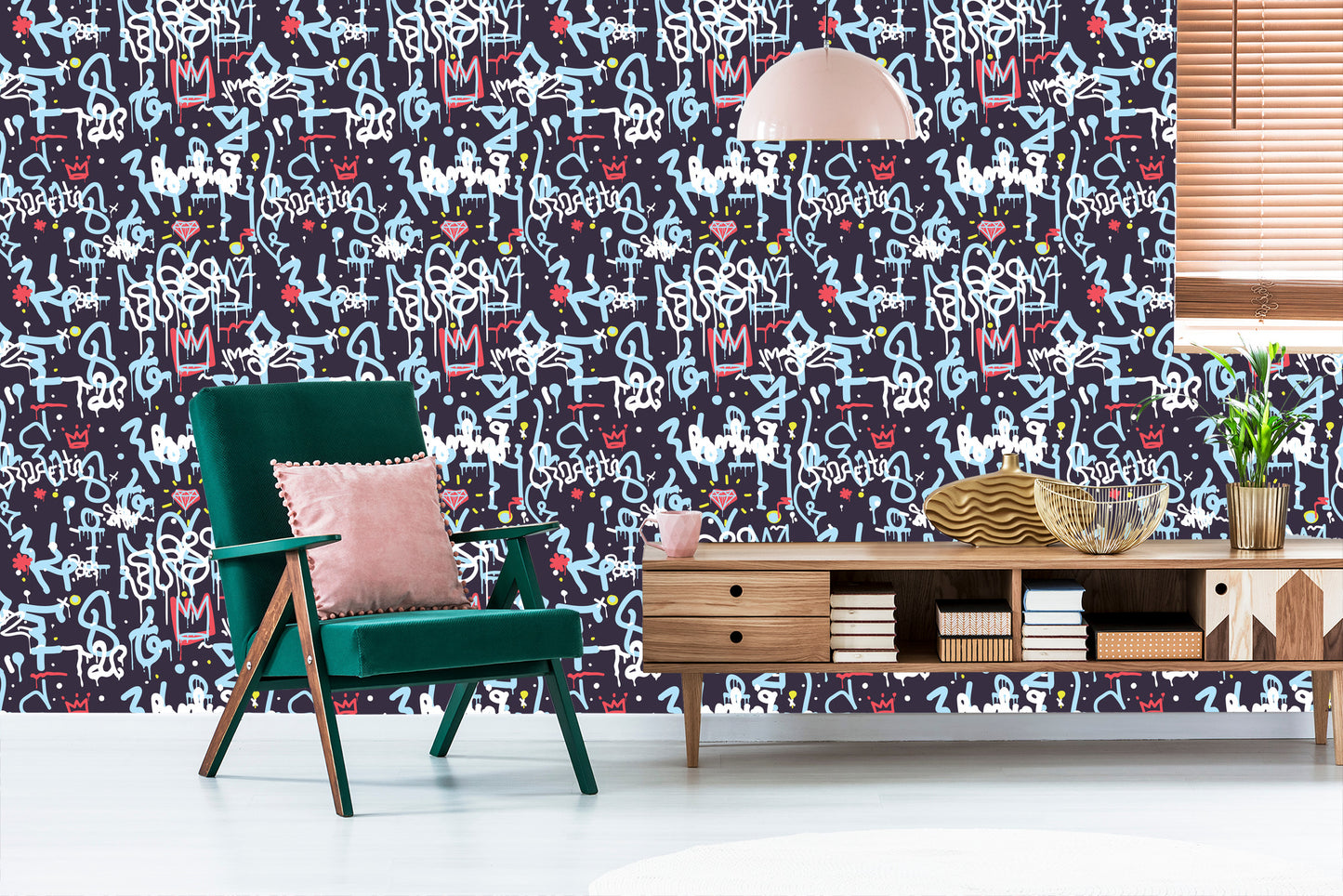 Wallpaper Graffiti With Diamonds