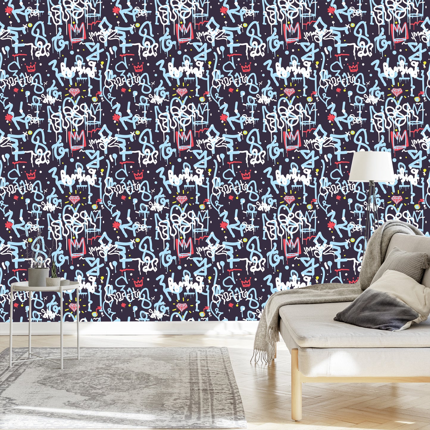 Wallpaper Graffiti With Diamonds
