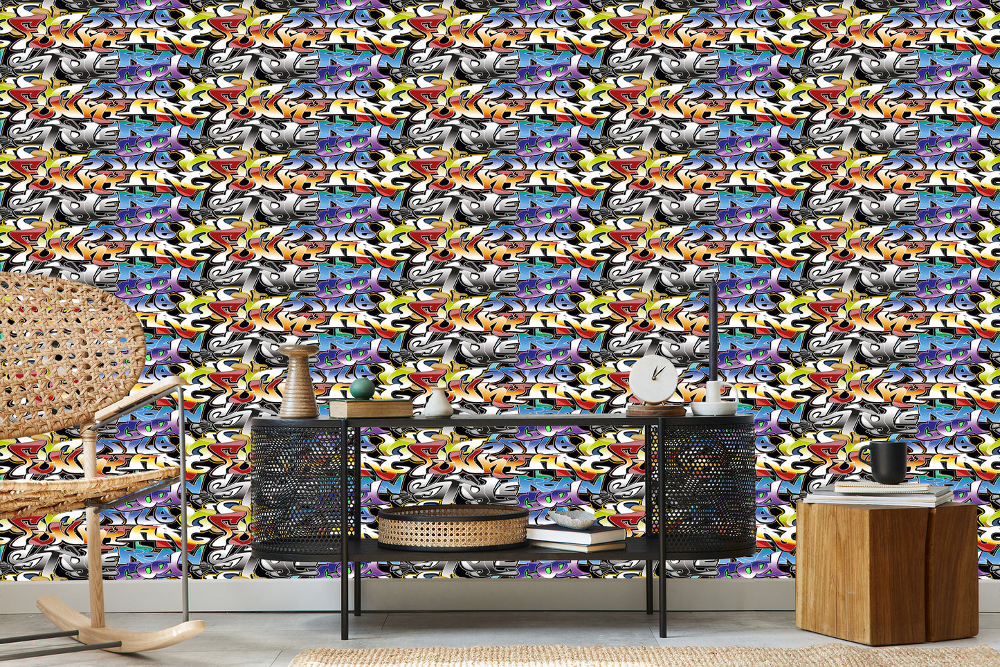 Wallpaper Graffiti In Many Colors