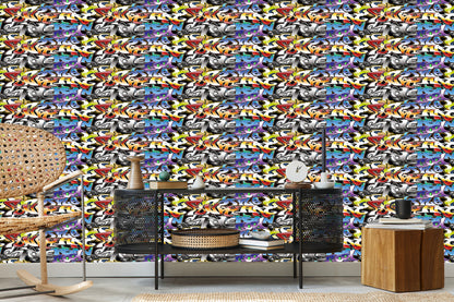 Wallpaper Graffiti In Many Colors