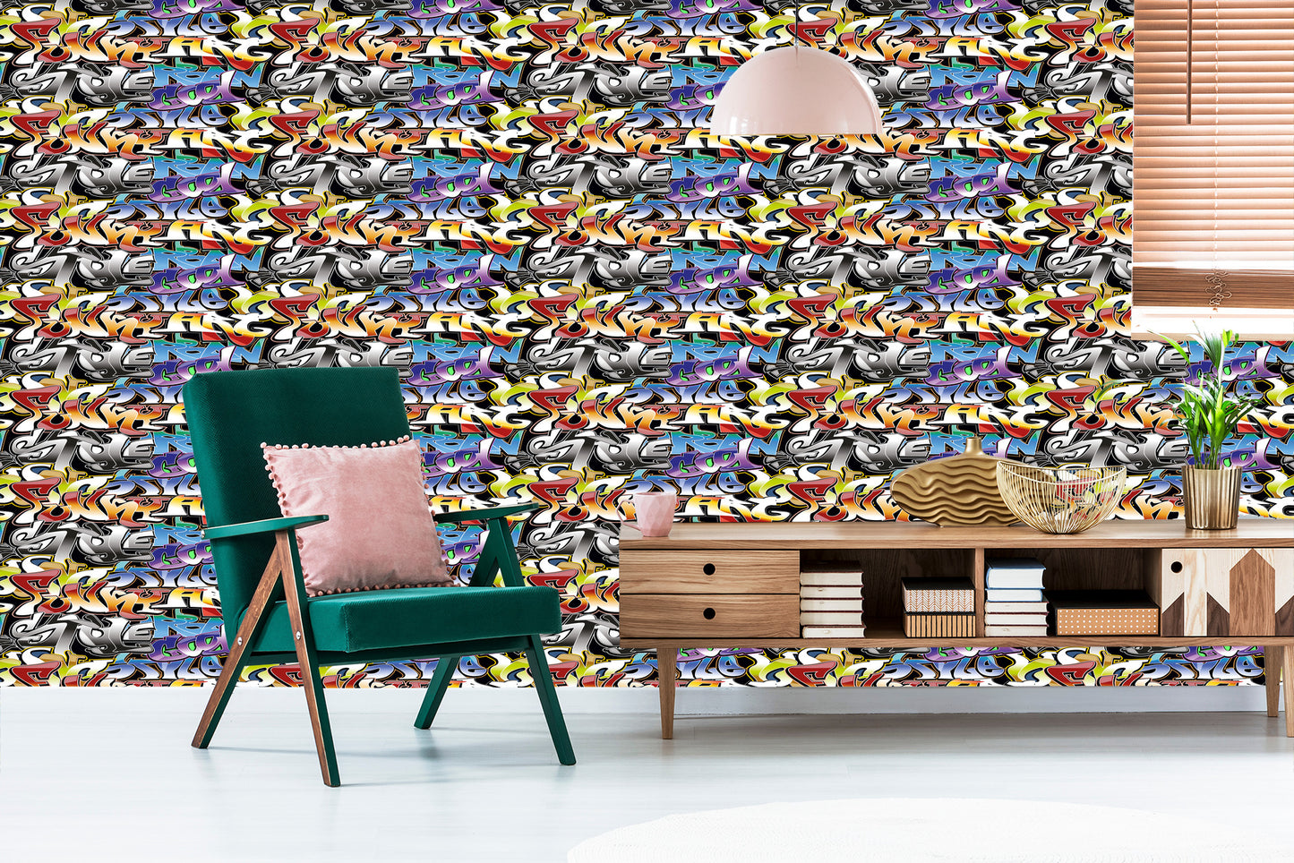 Wallpaper Graffiti In Many Colors