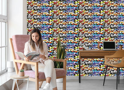 Wallpaper Graffiti In Many Colors