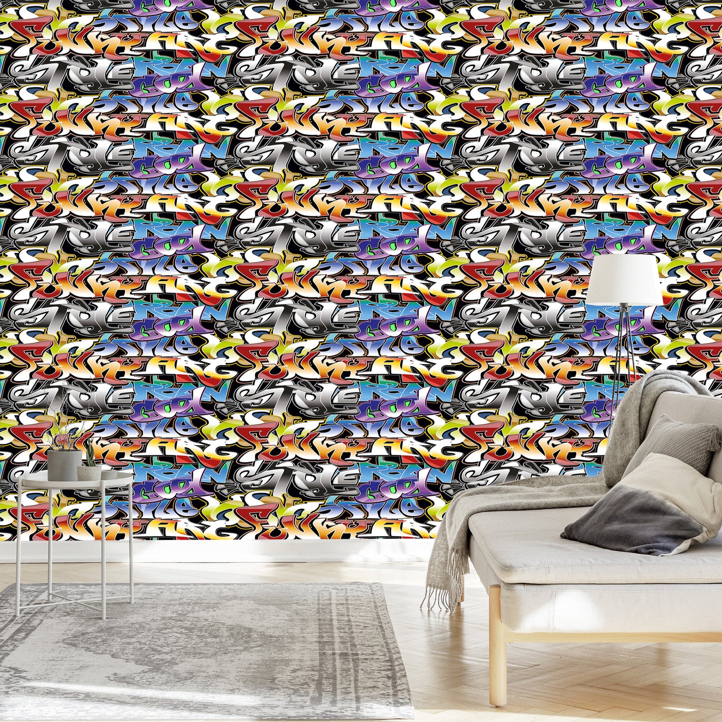 Wallpaper Graffiti In Many Colors