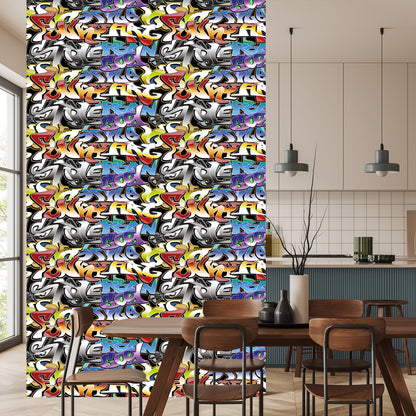Wallpaper Graffiti In Many Colors