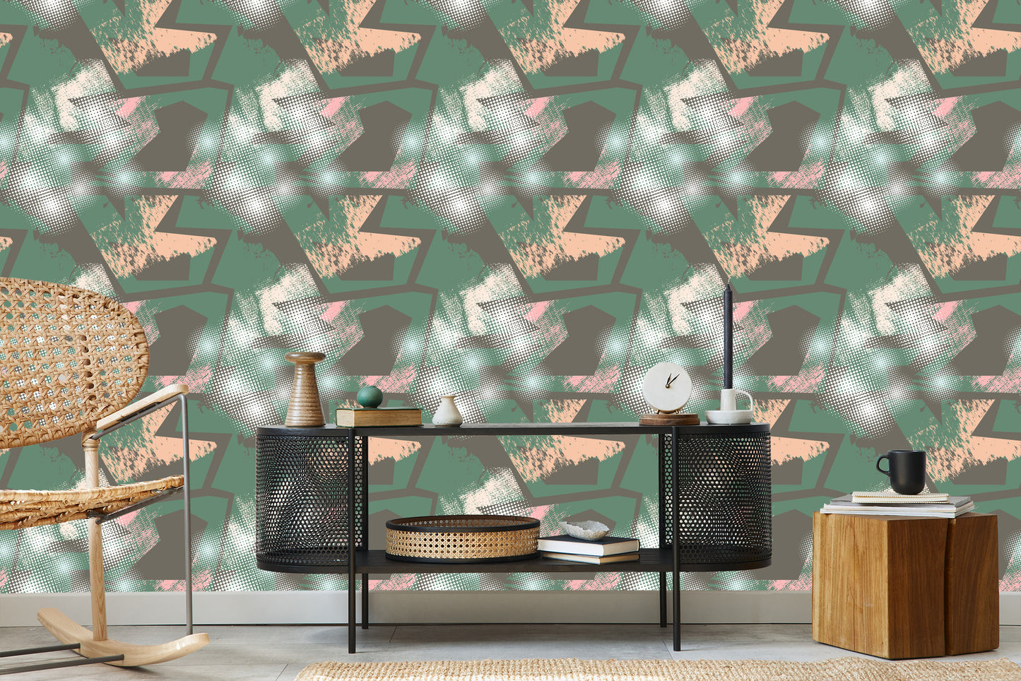 Wallpaper Graffiti With Green Elements