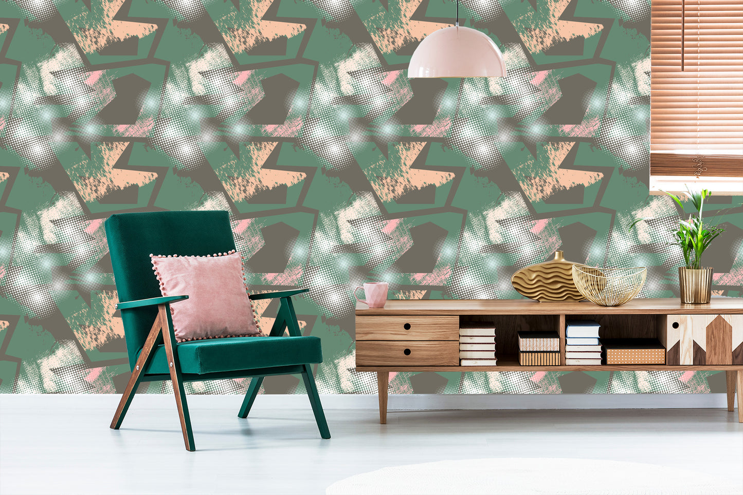 Wallpaper Graffiti With Green Elements