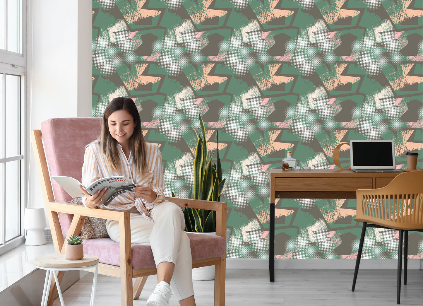 Wallpaper Graffiti With Green Elements