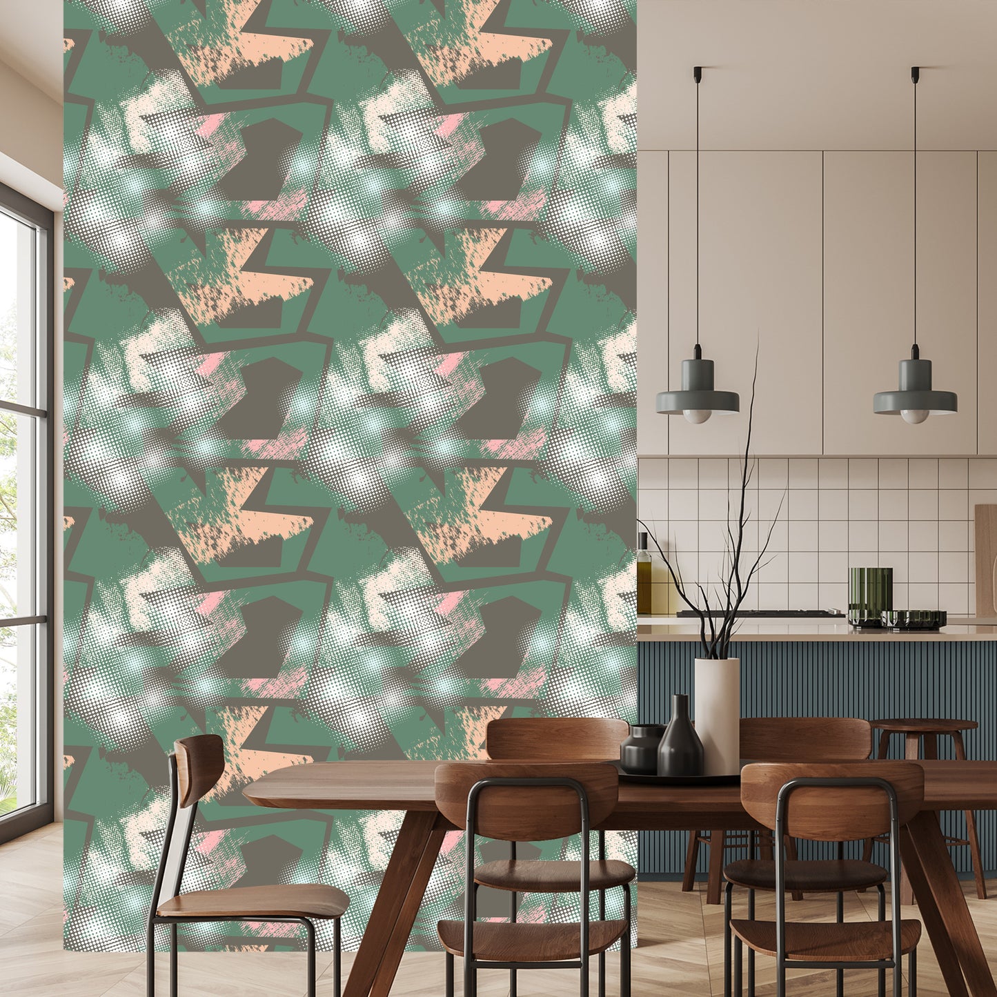 Wallpaper Graffiti With Green Elements