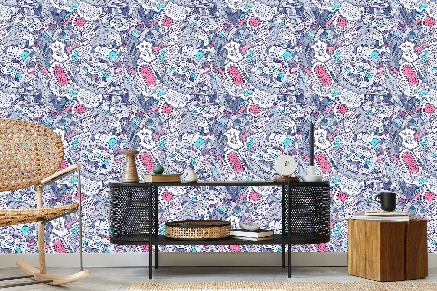 Wallpaper Graffiti In Pastel Colors