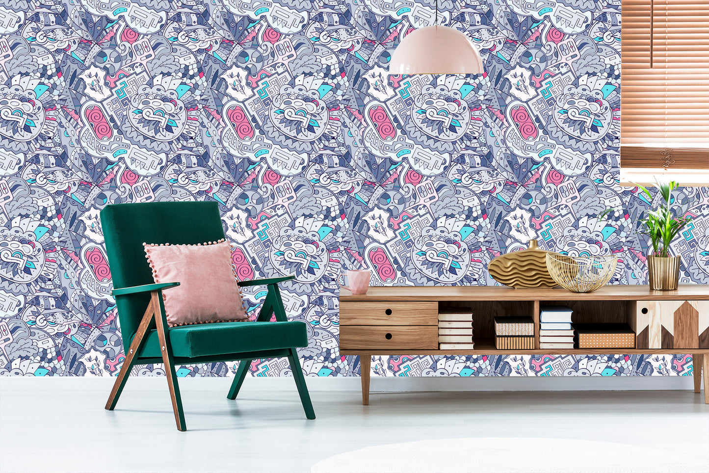 Wallpaper Graffiti In Pastel Colors