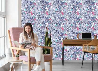 Wallpaper Graffiti In Pastel Colors