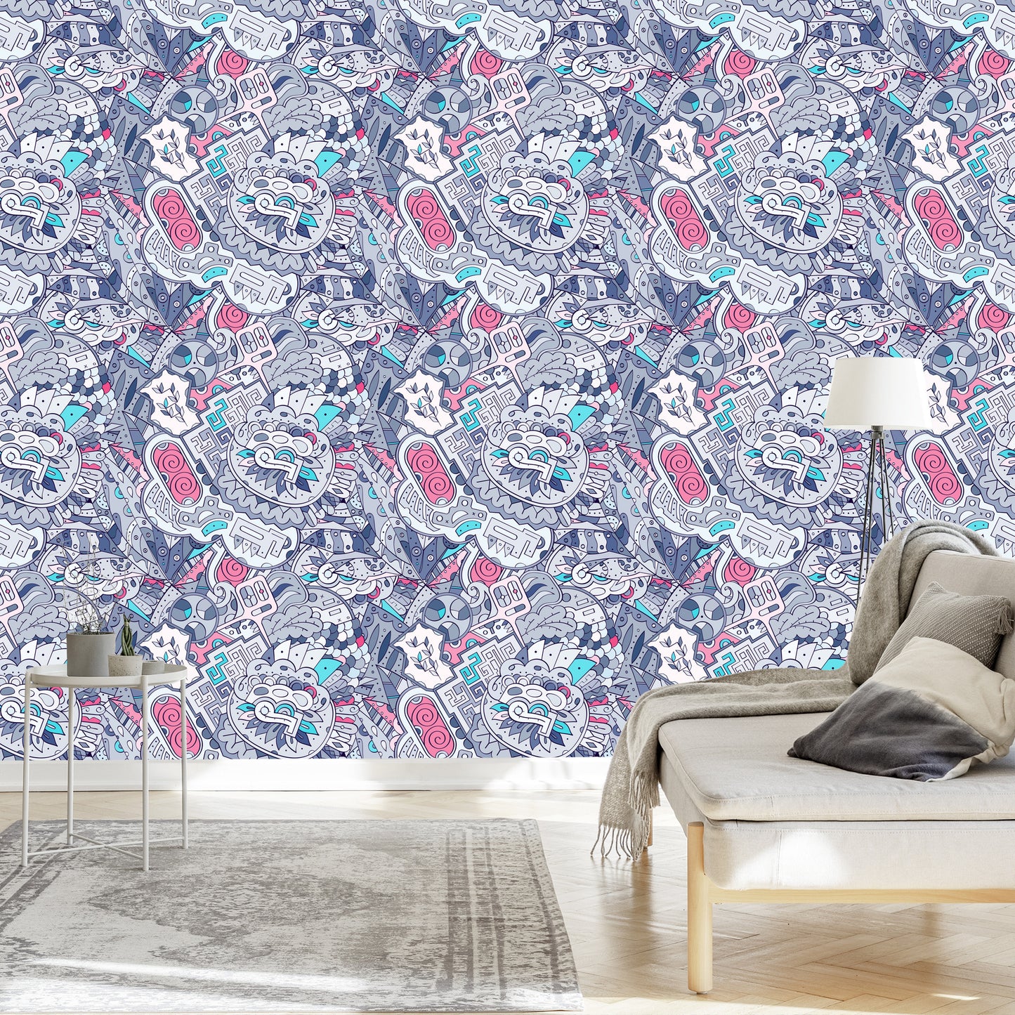 Wallpaper Graffiti In Pastel Colors