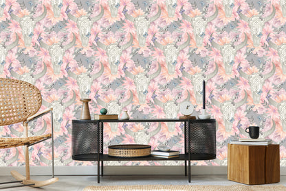 Wallpaper Skulls In Boho Style