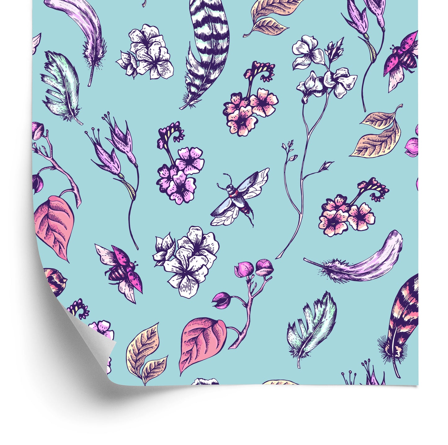 Wallpaper Flora In Boho Style