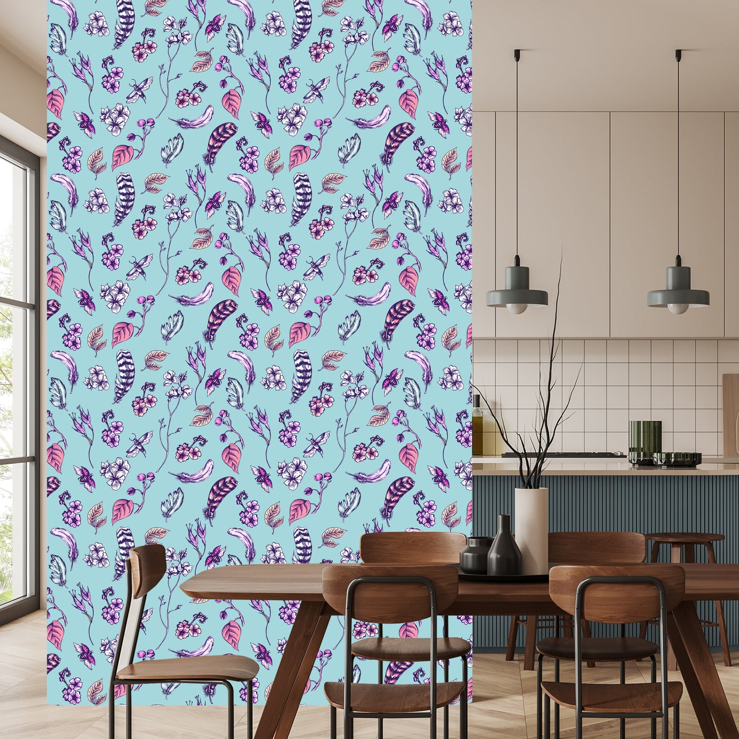 Wallpaper Flora In Boho Style